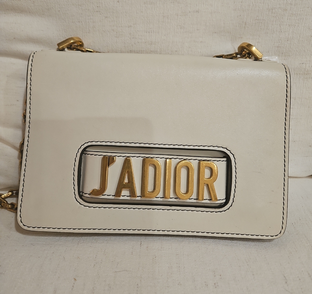 Dior J'Adior White and Gold Crossbody Bag